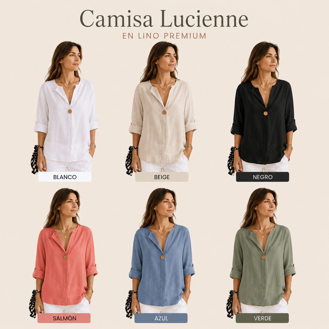 Camisa Lucienne en Lino Premium - Elegante, fresca y atemporal ✨