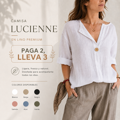 Camisa Lucienne en Lino Premium - Elegante, fresca y atemporal (PAGA 2 Y LLEVA 3)✨