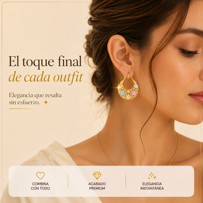 ARETES CHAPADOS EN ORO MEDIA LUNA 😍 | DISEÑO EXCLUSIVO 🌸