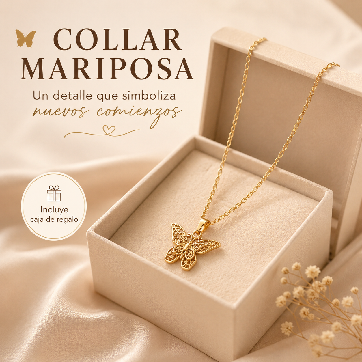 COLLAR DE MARIPOSA 🤩 INCLUYE CAJA DE REGALO 🎁