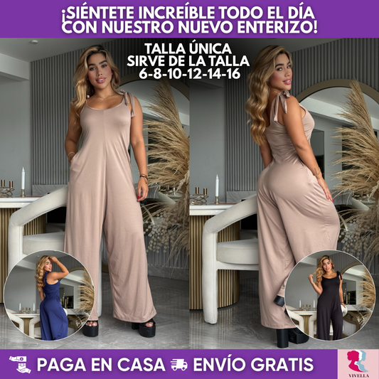 Enterizo largo piel de durazno – Luce elegante 💃 | TALLA ÚNICA ✔️